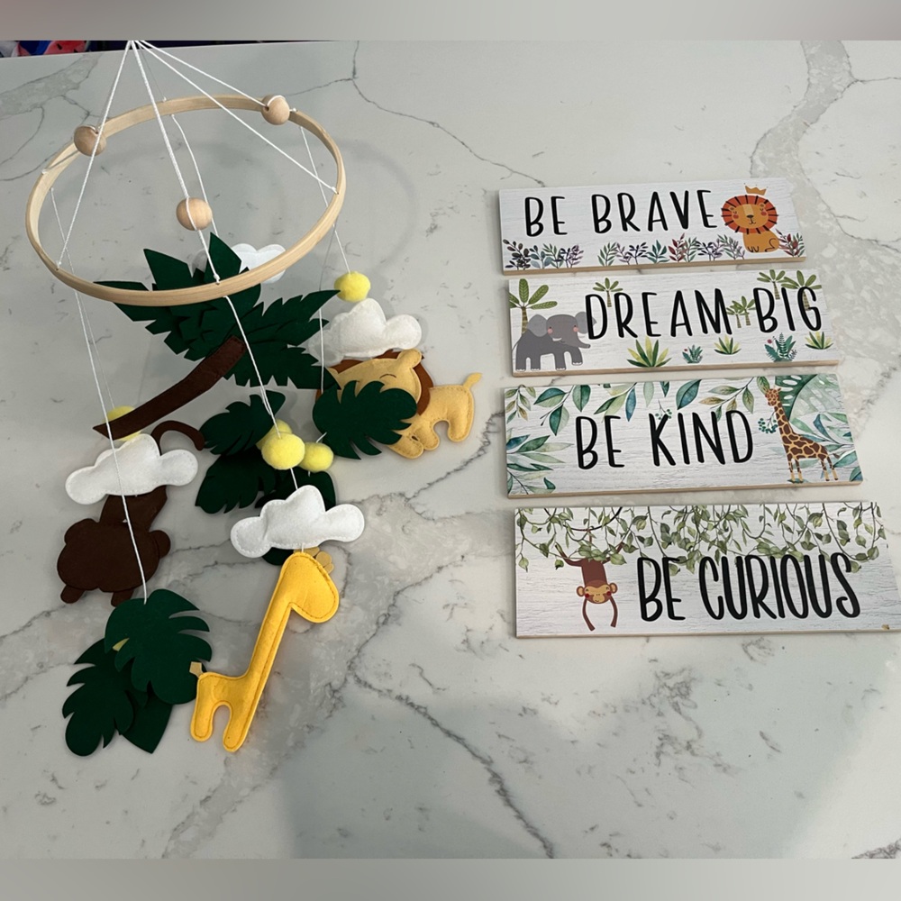 Jungle Themed Nursery Wall Art Set